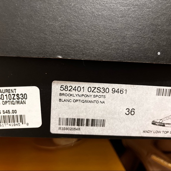 *HOST PICK* Leather Saint Laurent Andy sneaker with leopard trim. Size 36 EU. - Picture 3 of 5